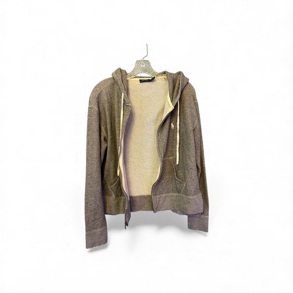 Polo Ralph Lauren Women's Zip-Up Hoodie - Gray Fleece - SZ M - Picture 2 of 8